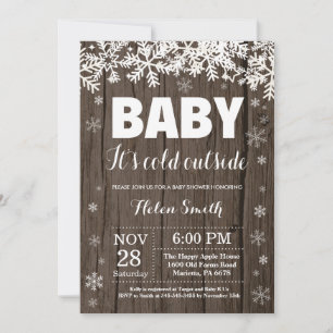 Invitation Bébé il fait froid dehors Baptême de bébé flocon d