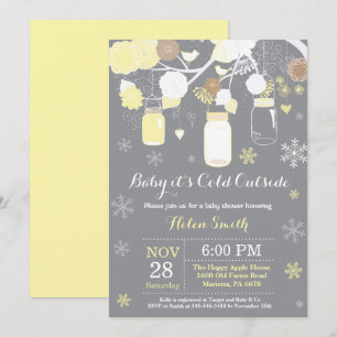 Invitation Bébé il fait froid dehors Bocal Mason Hiver Baby S