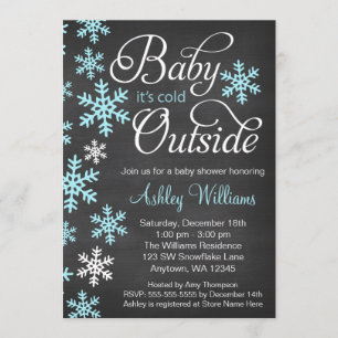 Invitation Bébé Il fait froid dehors Chalkboard Baby shower b