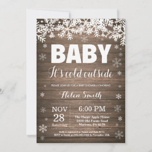 Invitation Bébé il fait froid dehors Fête de bébé flocon de n