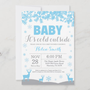 Invitation Bébé il fait froid dehors Fête de bébé garçon Cerf