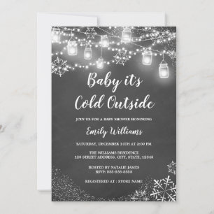 Invitation Bébé il fait froid dehors Fête prénatale d'hiver