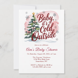 Invitation Bébé, il fait froid dehors Fête prénatale d'hiver