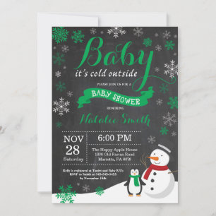 Invitation Bébé il fait froid dehors Fête prénatale d'hiver V