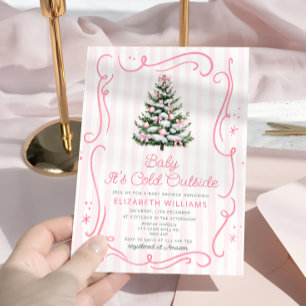 Invitation Bébé il fait froid dehors Fille de Noël Baby Showe