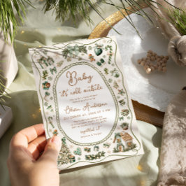 Invitation Bébé il fait froid dehors Hiver Baby shower neutre
