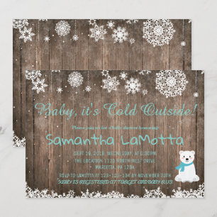 Invitation Bébé il fait froid dehors Ours polaire Baby Shower