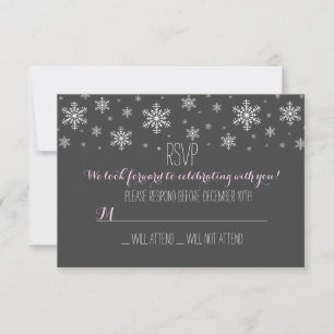 Invitation Bébé il fait froid dehors Rose RSVP