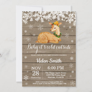 Invitation Bébé il fait froid dehors Shower Bébé Cerf Hiver