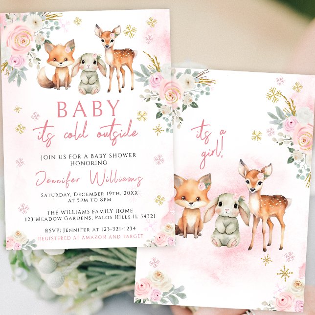 Invitation Bébé il fait froid en dehors de la douche d'hiver  (Créateur téléchargé)