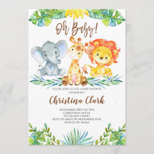 Invitation Bébé ! Jungle Safari Cute Baby shower