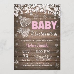 Invitation Bébé, le froid à l'extérieur du Baby shower des fi