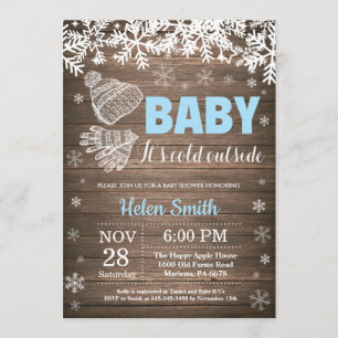 Invitation Bébé, le froid à l'extérieur du Baby shower des Ga