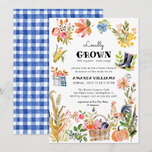 Invitation Bébé local   Baby shower du marché agricole