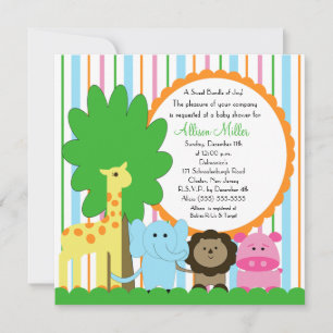 Invitation Bébé mignon Baby shower neutre animal