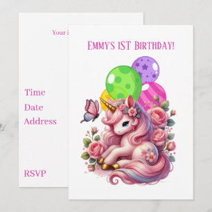 Invitation Bébé mignon filles premier anniversaire