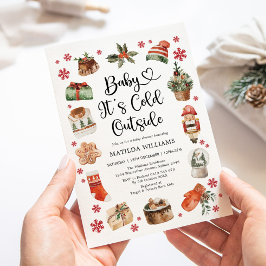Invitation Bébé mignon son froid en dehors du Baby shower de 