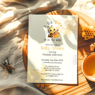 Invitation Bébé mignon sur le chemin Baby shower d'abeilles m