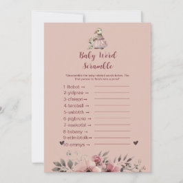 Invitation Bébé mou Canard Mot Scramble | Jeu baby shower