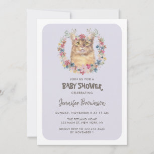 Invitation Bébé Naissance Chat Somali