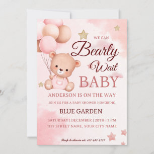 Invitation Bébé neutre selon le sexe Nous pouvons attendre le