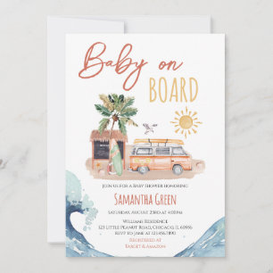 Invitation Bébé neutre sur le Baby shower de bord