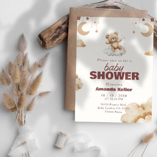 Invitation Bébé ours Baby shower heureux