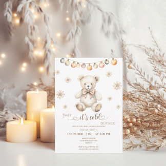 Invitation Bébé ours Bébé Il fait froid à l'extérieur du baby