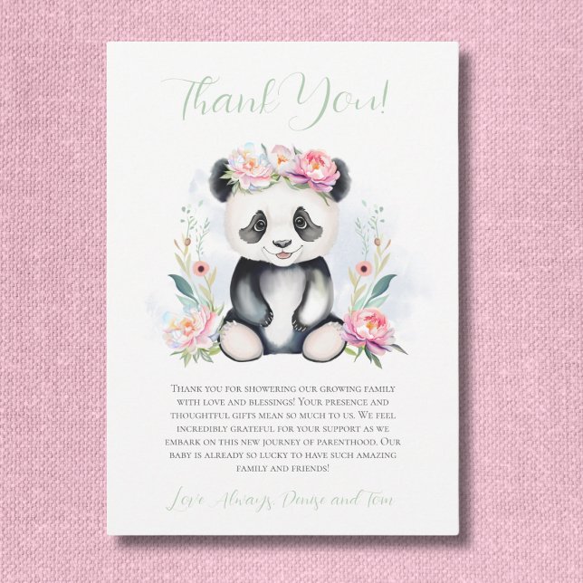 Invitation Bébé Panda Peonies Baby shower Jungle (Créateur téléchargé)
