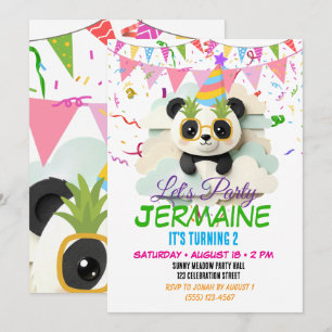 Invitation Bébé Panda Pliée Mignon Origami
