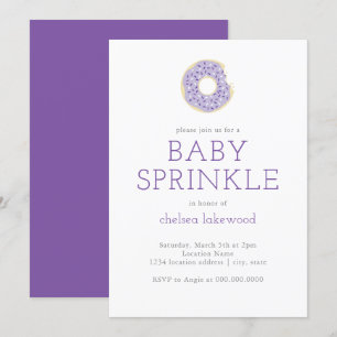 Invitation Bébé pourpre Doughnut Bébé Saupoudrer Shower Invit