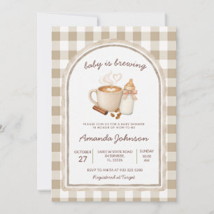 Invitation Bébé prépare un Baby Shower Café