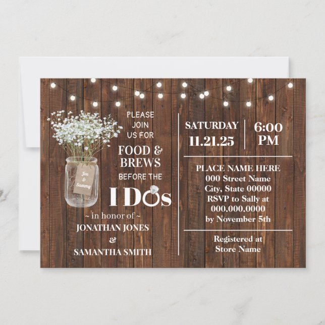 Invitation Bébé Respiration Nourriture et brasse avant de fai (Devant)