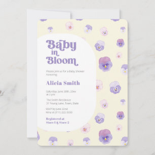 Invitation Bébé Rétro En Fleur Baby shower Neutre Sexe