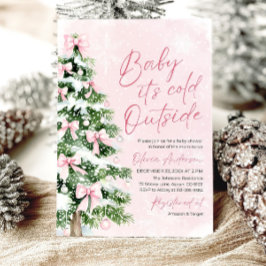 Invitation Bébé rose c'est froid dehors Baby shower Invitatio
