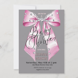 Invitation Bébé rose Diamond Coquette Baby shower de la mâcho