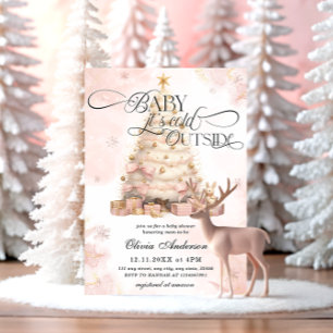 Invitation Bébé rose pâle il fait froid Baby shower extérieur