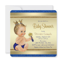 Bébé royal bleu prince doré Baby Shower
