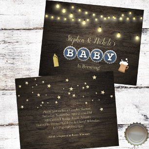 Invitation Bébé Rustique Brasse de l'Or Baby Shower