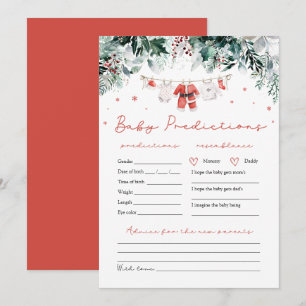 Invitation Bébé Santa Rouge Jeu de Prédiction de Bébé Noël In