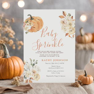 Invitation Bébé Saupoudrer Automne Floral Citrouille Baby sho
