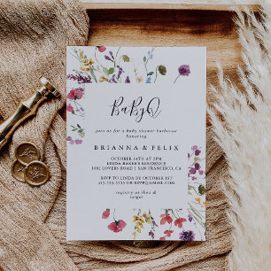 Invitation Bébé sauvage couleur classique Baby shower Barbecu