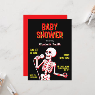 Invitation Bébé shower crâne de squelette