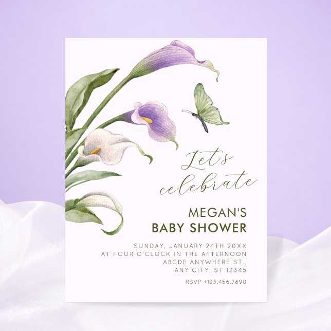 Invitation Bébé shower floral lilas (Créateur téléchargé)