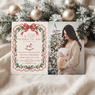 Invitation Bébé Shower Photo de Noël