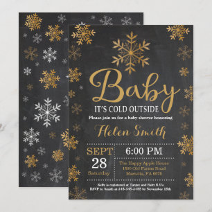 Invitation Bébé son Baby shower d'hiver froid