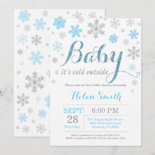 Invitation Bébé son Baby shower d'hiver froid