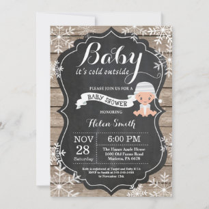 Invitation Bébé son Baby shower extérieur froid