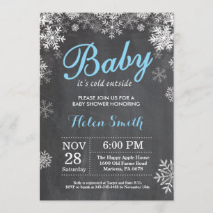 Invitation Bébé son baby shower extérieur froid de garçon