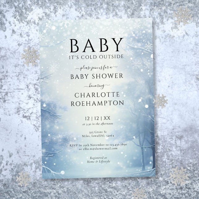 Invitation Bébé son Baby shower froid à l'extérieur de l'hive (Baby Its Cold Outside Winter Baby Shower Invitation)